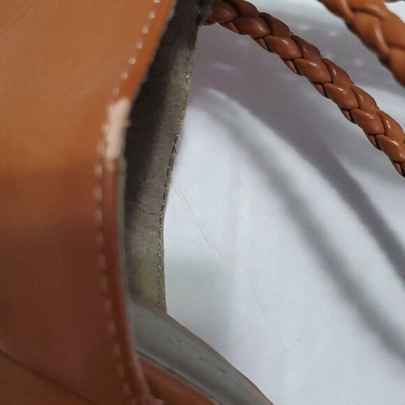 Michael Antonio Almond & Metallic Gold Chunky Heeled Strappy Sandals - Picture 15 of 15